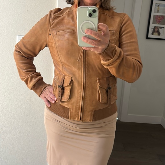 Lucky Brand Leather Jacket Size M - Picture 1 of 16